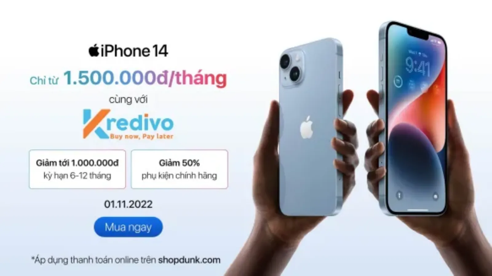 Hình ảnh cho danh mục Sở hữu iPhone 14 chỉ từ 1.500.000đ/tháng khi thanh toán qua Kredivo