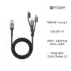 Picture of Mazer 3in1 USB to Lightning / Micro /USB-C 1.0M/3.1A Fast Charging Cable-Black