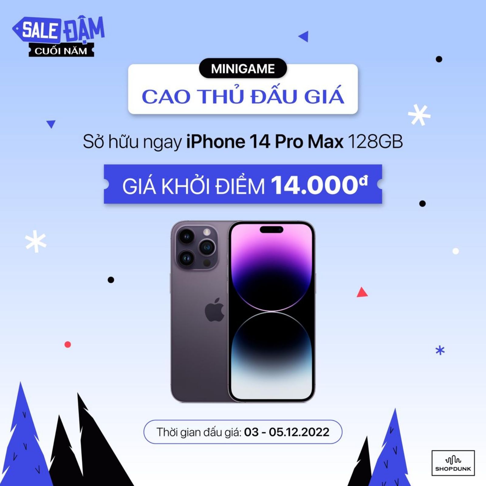 Hình ảnh cho danh mục Cao thủ đấu giá, nhận iPhone 14 Pro Max xịn tại ShopDunk