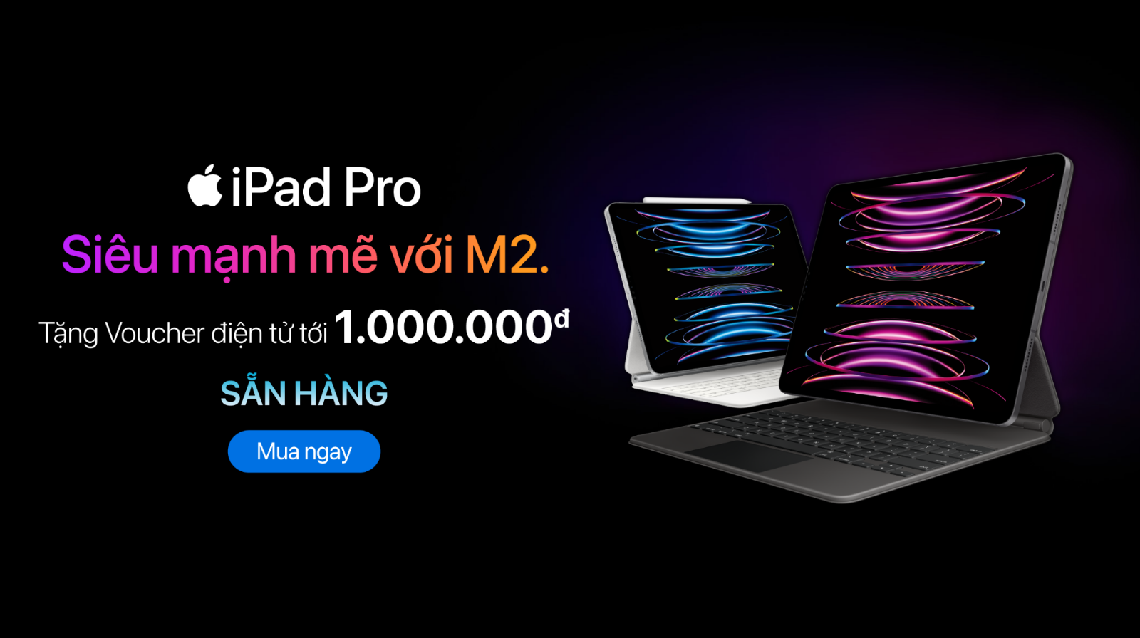 Hình ảnh cho danh mục iPad Pro M2 sẵn hàng tại ShopDunk. Mua ngay, ưu đãi 2 triệu đồng qua thẻ Napas