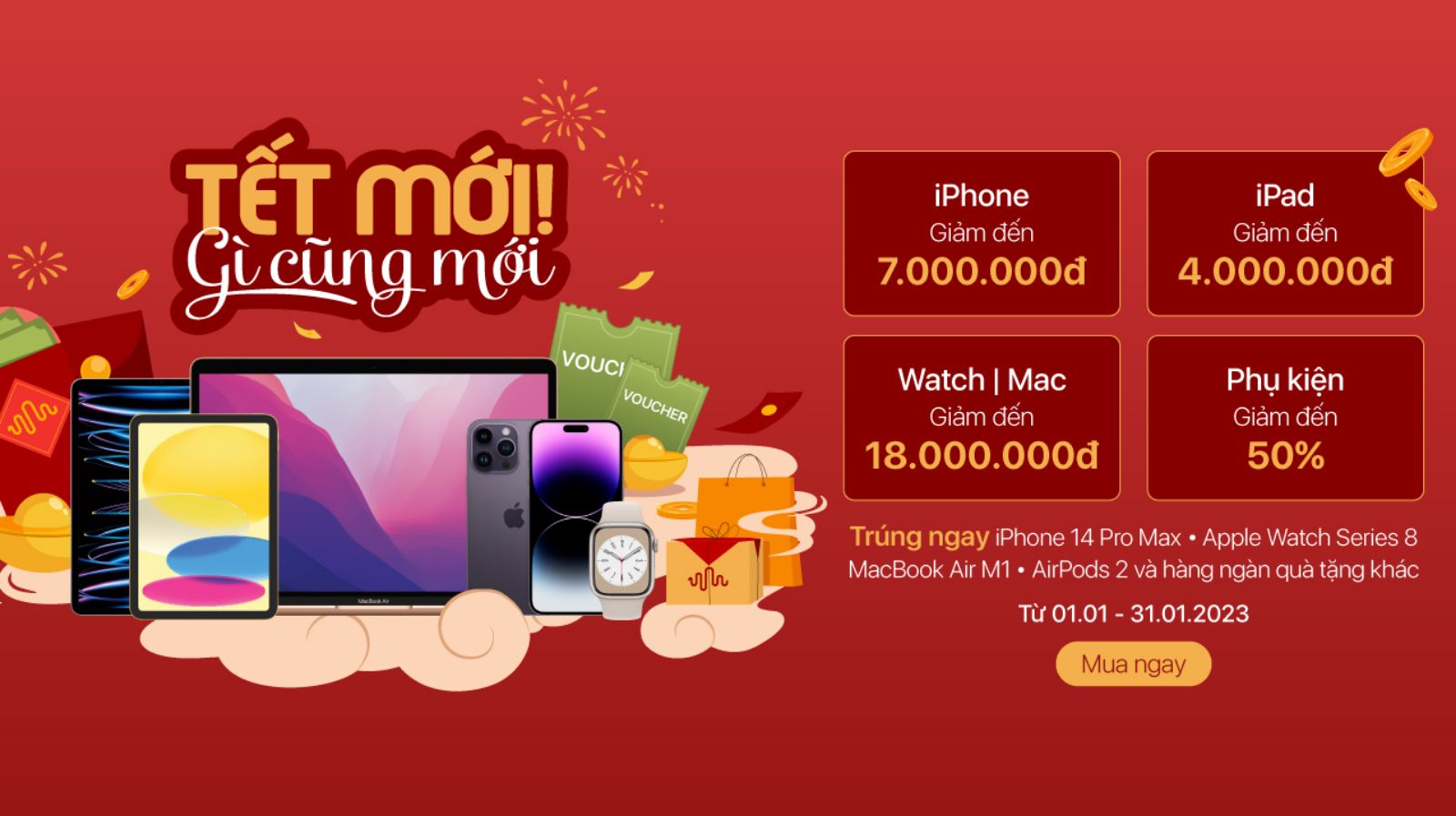 Hình ảnh cho danh mục Tết mới! Gì cũng mới. Sắm Táo ngon, trúng ngay COMBO APPLE 99 TRIỆU ĐỒNG