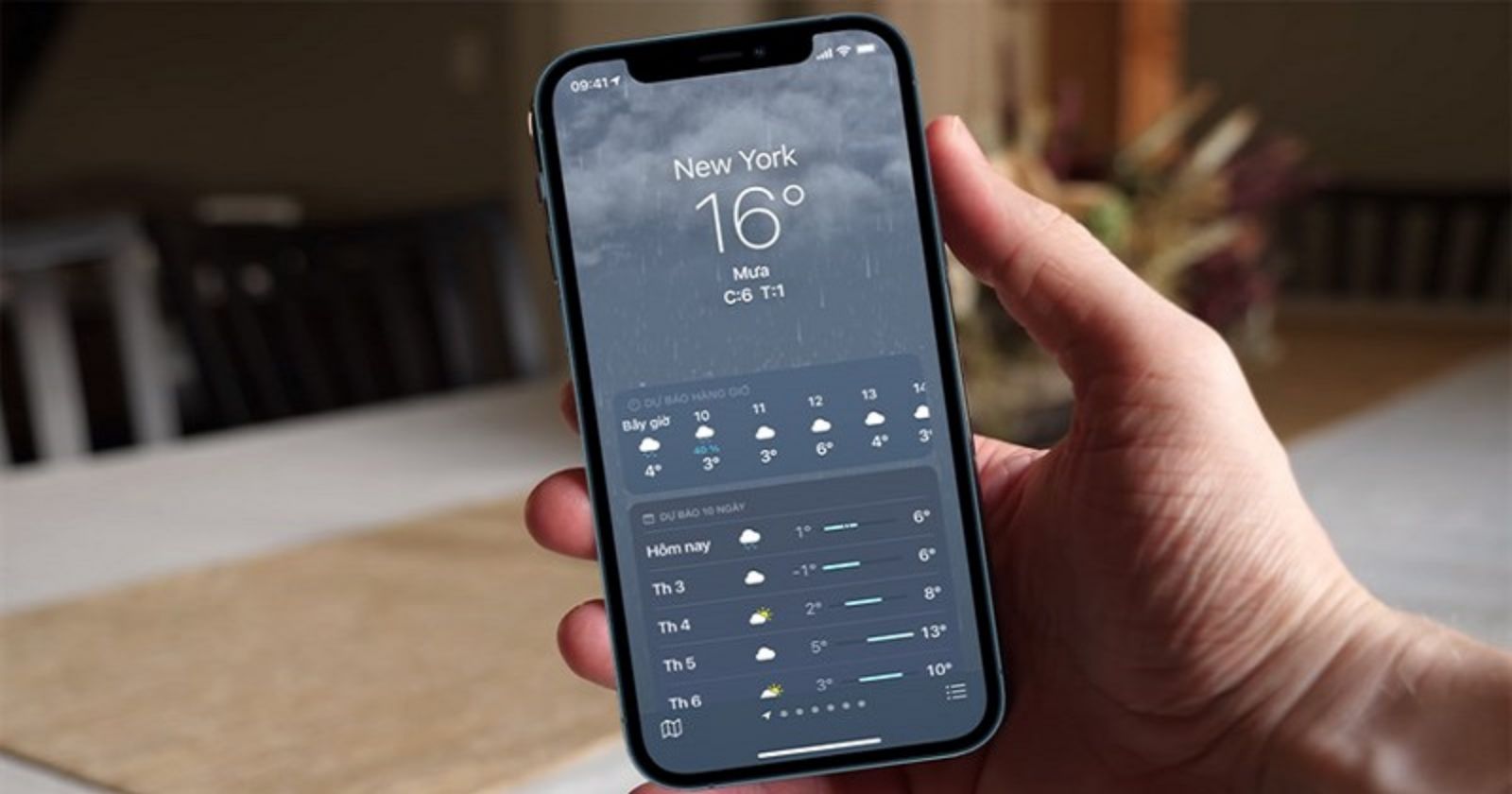 Hình ảnh cho danh mục Hướng dẫn nhận thông báo trên iPhone khi trời sắp mưa