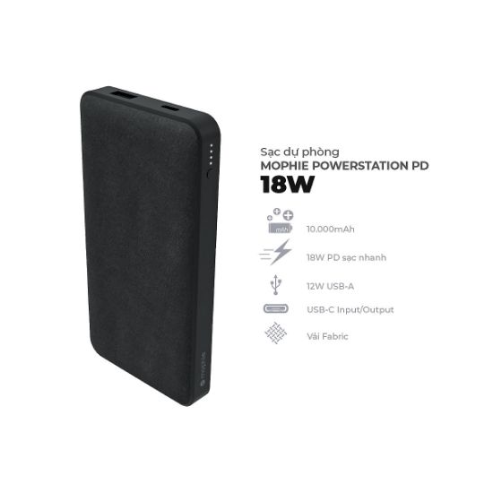 Ảnh của Sạc dự phòng Mophie powerstation 10,000mAh PD - Black 