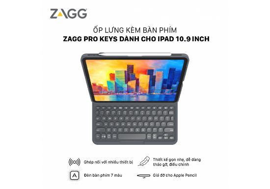 Ảnh của Ốp lưng bàn phím ZAGG Keyboard Pro Keys Apple iPad 10.9/11 Pro