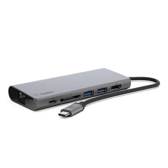 Ảnh của Cổng chuyển Belkin USB-C 3.1 Multimedia 6 trong 1, pass-thru, Xám
