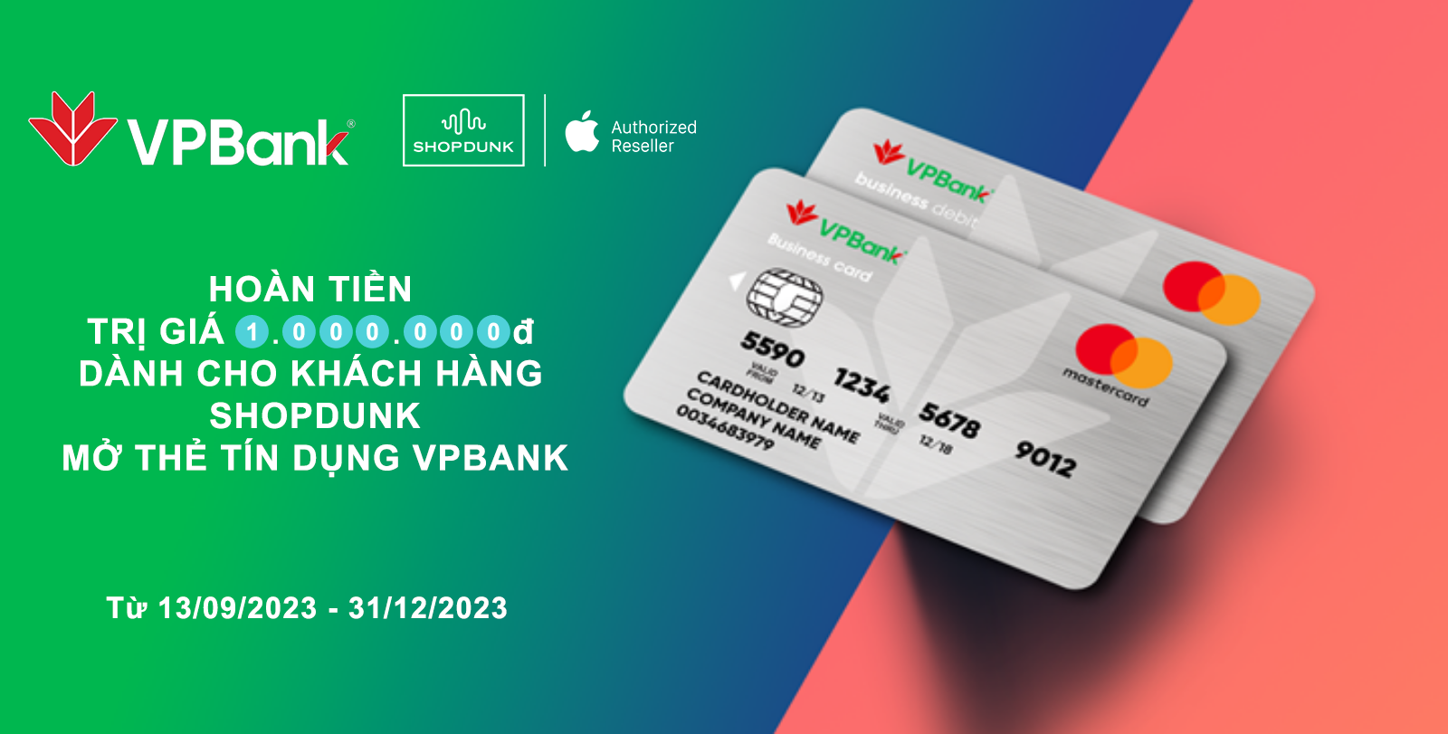 Hình ảnh cho danh mục  CHƯƠNG TRÌNH HOÀN TIỀN TRỊ GIÁ 1.000.000Đ DÀNH CHO KHÁCH HÀNG MỞ THẺ TÍN DỤNG VPBANK