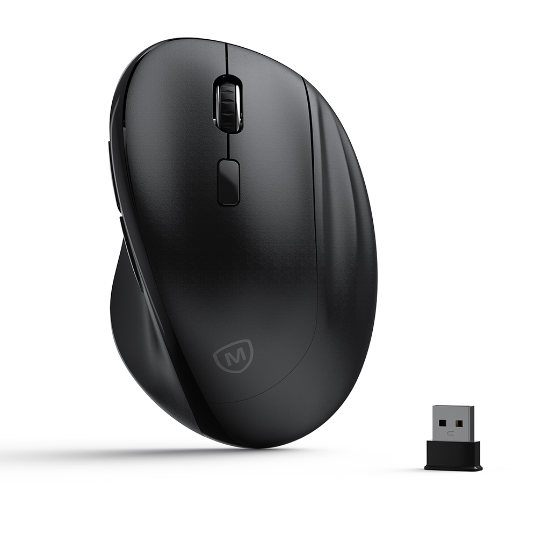 Ảnh của Chuột không dây công thái học MicroPack MP-V01W RF2.4G Wireless Ergonomic Mouse-Black