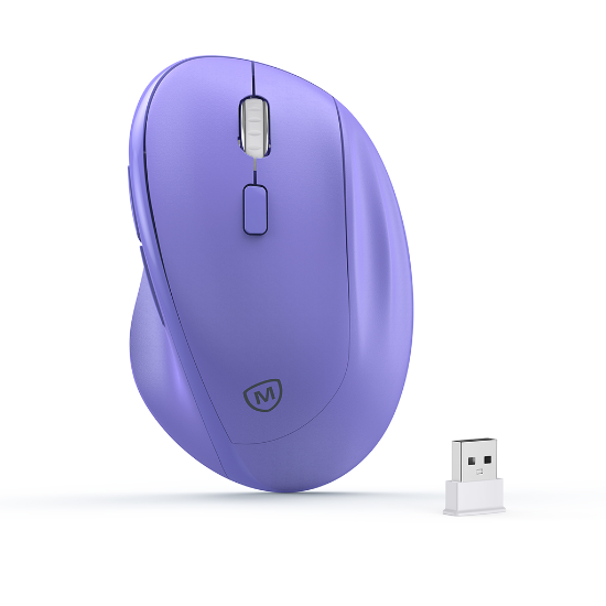 Ảnh của Chuột không dây công thái học MicroPack MP-V01W RF2.4G Wireless Ergonomic Mouse-Purple