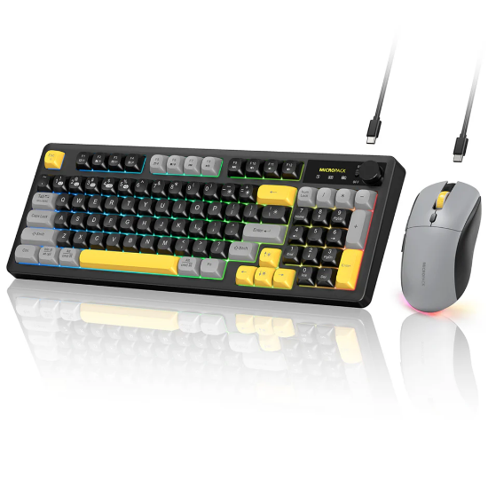 Ảnh của Bộ bàn phím chuột không dây Micropack KM-270W 3 Modes Rechareable Wireless Keyboard and Mouse Combo - Black