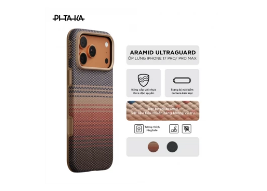 Ảnh của Ốp lưng iPhone 17 Pro - PITAKA Aramid UltraGuard - Sunset - KI1702BP