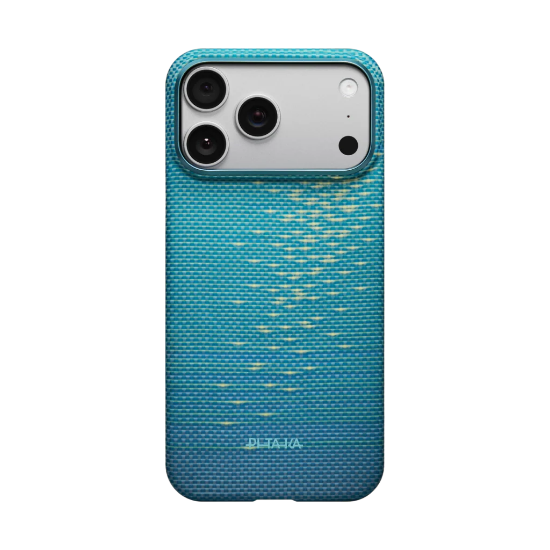 Ảnh của Ốp lưng iPhone 17 Pro Max - PITAKA Ultra-Slim (with PitaTap) - Lucid Blue - KI1708AG