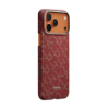 Ảnh của Ốp lưng iPhone 17 Pro Max - PITAKA Ultra-Slim (with PitaTap) - Monogram-Gold/Red - KI1702PTKP