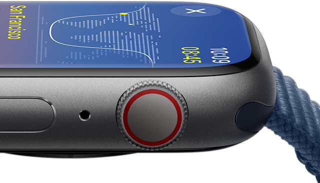Hình ảnh mặt bên của Apple Watch thể hiện độ sáng.