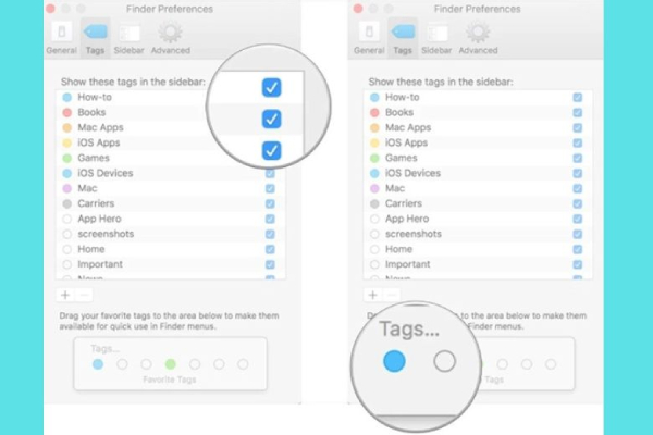 Bạn có thể kéo thẻ mong muốn xuống cuối tab Tags