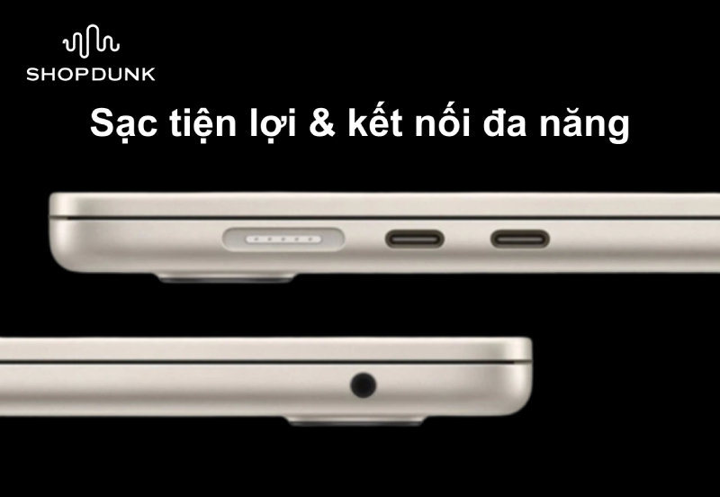 Các cổng kết nối của macbook air m2 15 inch