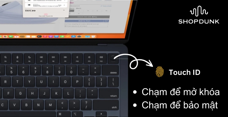 Cảm biến vân tay của m2 macbook air 15 inch