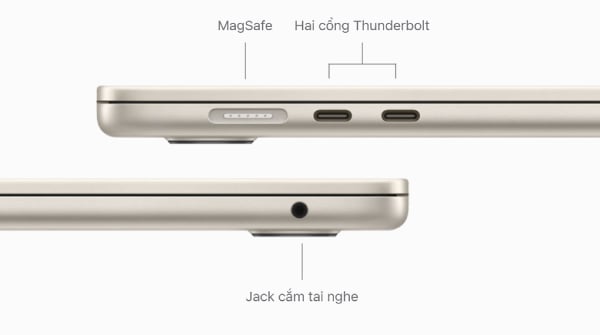 cổng sạc MagSafe 3 công suất 35W của macbook air m2 2023