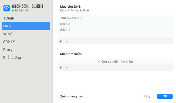 Đổi sang địa chỉ 1.1.1.1