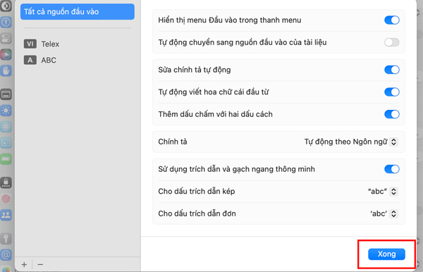 hoàn thành cài đặt bộ gõ tiếng việt trên macbook
