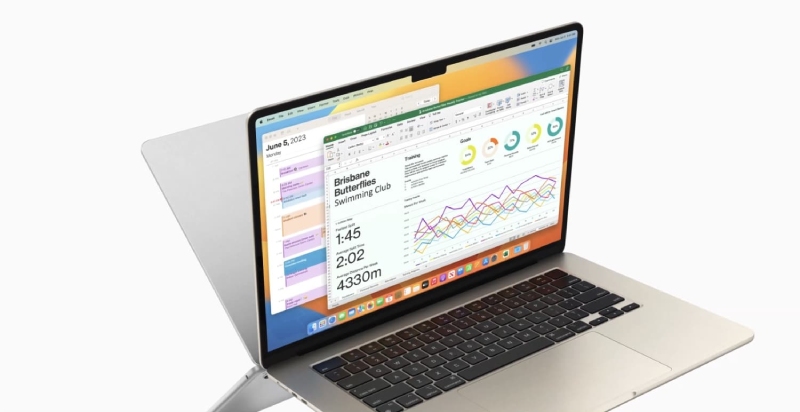 MacBook Air M2 15 inch 8GB 512GB được làm từ chất liệu nhôm
