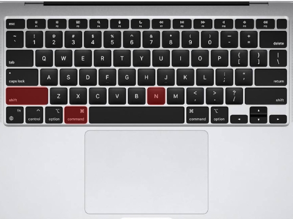 Nhấn đồng thời tổ hợp 3 phím “Shift + Command + N”