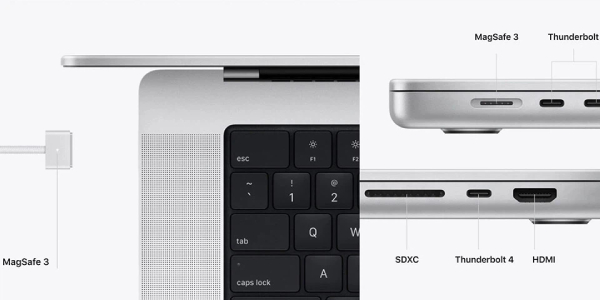 review cổng kết nối của macbook pro 16 inch m2 max