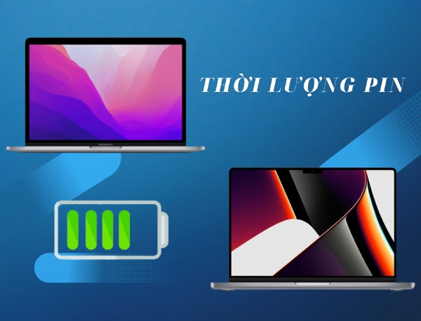 So sánh thời lượng pin macbook pro 13 m2 vs pro 14 m1 max
