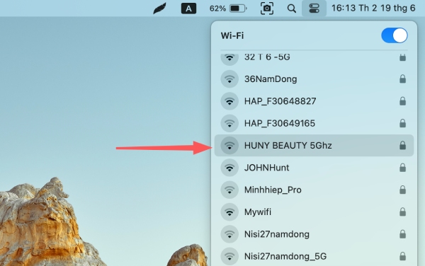 Thử kết nối MacBook M2 với mạng wifi khả dụng khác ở gần