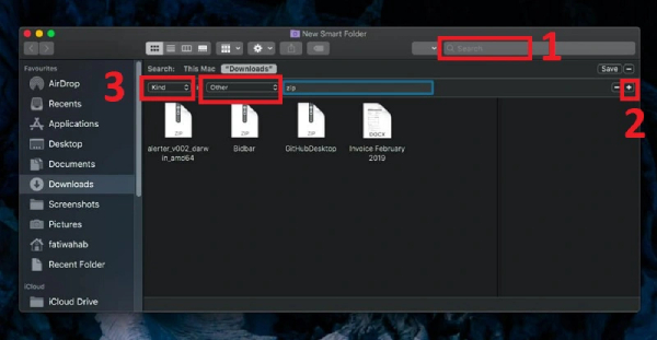 Tìm các file dữ liệu trên mục Search