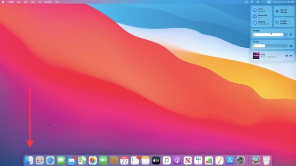 Vị trí Finder trên màn hình MacBook
