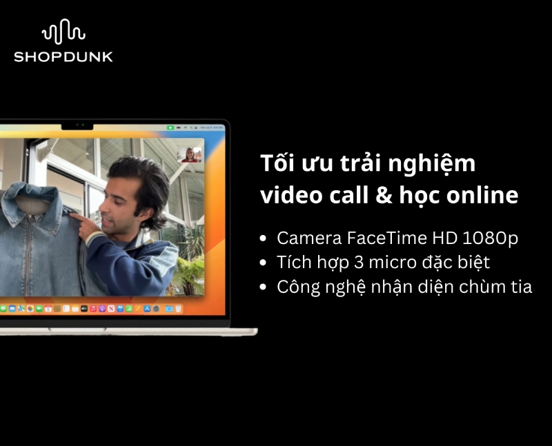 Webcam 1080p của macbook air m2 15 inch