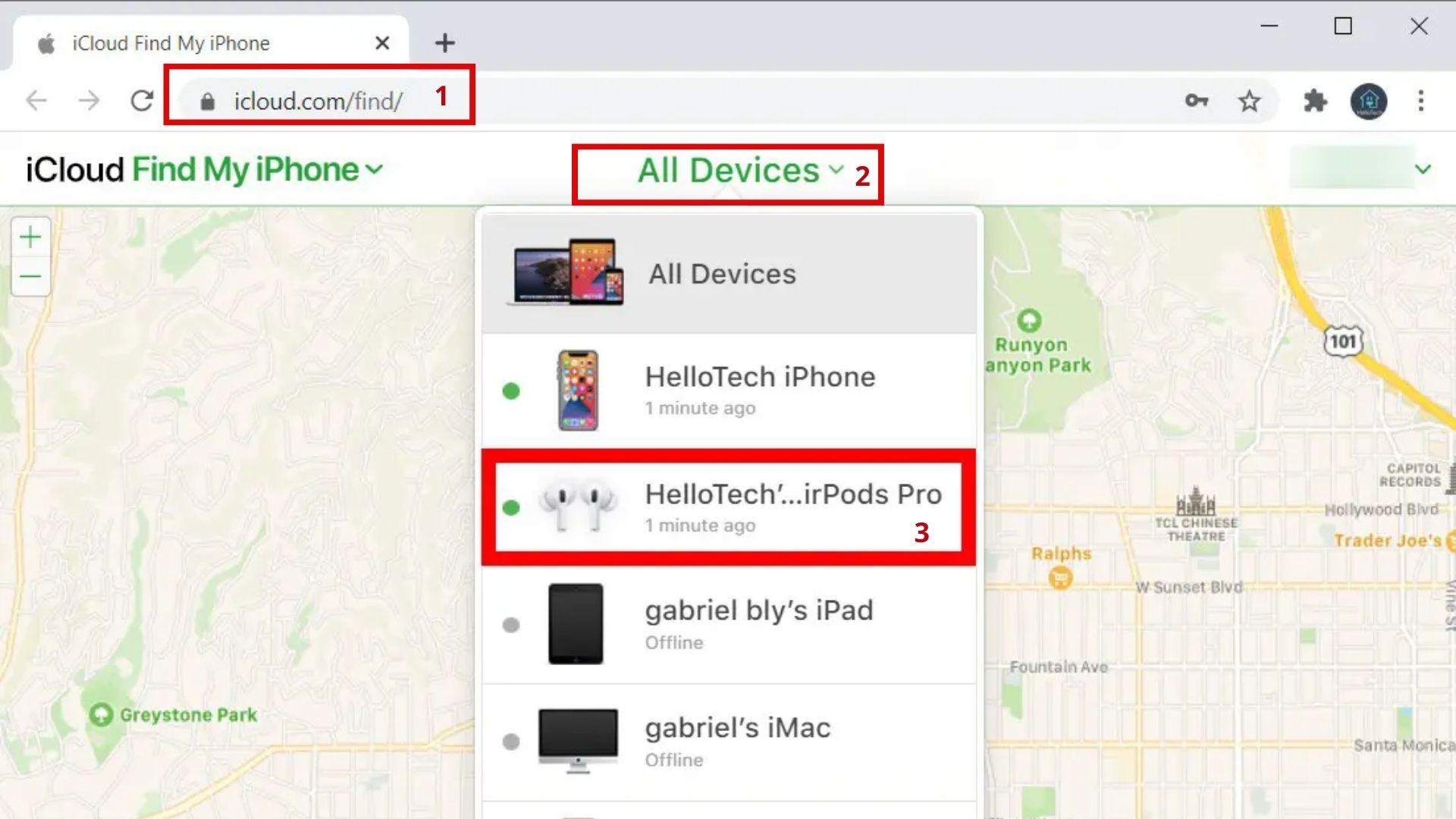 Các bước định vị AirPods khi bị thất lạc thông qua website iCloud