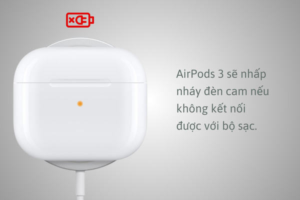  AirPods 3 nhấp nháy đèn cam