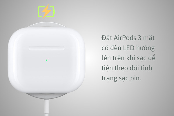 đặt AirPods 3 lên bàn sạc