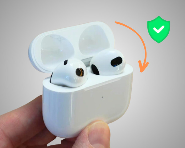 đặt tai nghe AirPods 3 vào lại hộp sạc