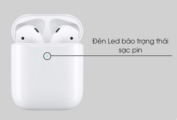 Trạng thái đèn led trên vỏ sạc AirPods