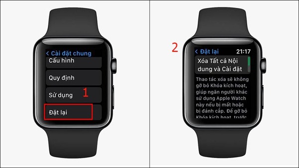 Xóa toàn bộ dữ liệu trên đồng hồ để kết nối lại với iPhone mới