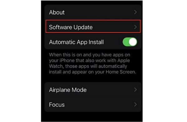 chọn “General” và chọn “Software update”