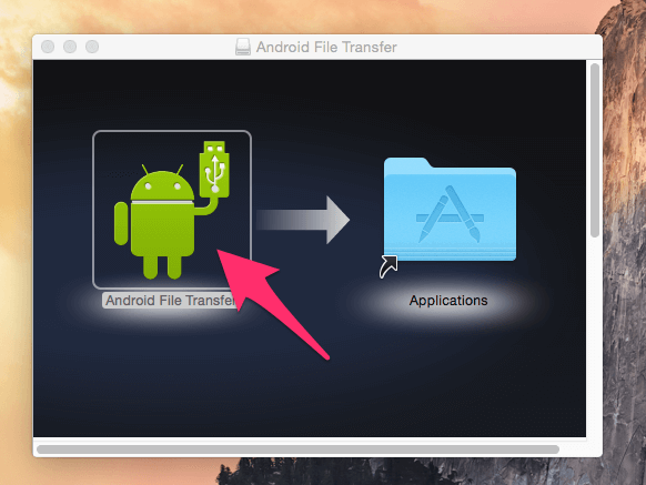 Click và giữ chuột vào con Android màu xanh -> Kéo thả vào thư mục Application Click và giữ chuột vào con Android màu xanh -> Kéo thả vào thư mục Application