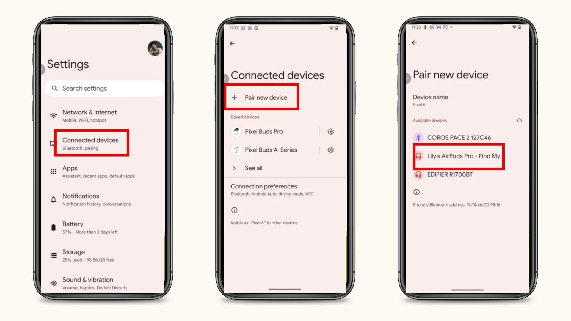 Kết nối với điện thoại Android