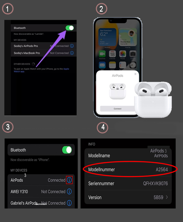kiểm tra số kiểu máy của AirPods 3