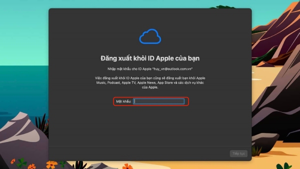 Đăng xuất Apple ID