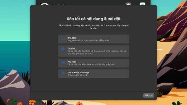Xoá tất cả nội dung