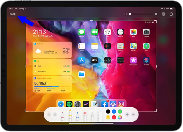 Chụp màn hình iPad Gen 10 với bút Apple Pencil 1