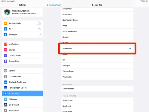 Chụp màn hình iPad Gen 10 bằng nút Home ảo