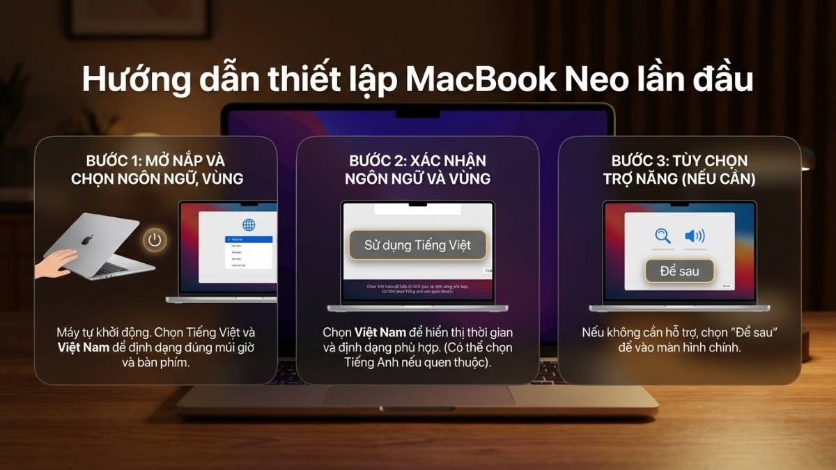 Hướng dẫn thiết lập Macbook Neo