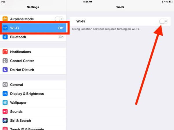 Cách xử lý iPad không kết nối được WiFi do lỗi phần mềm