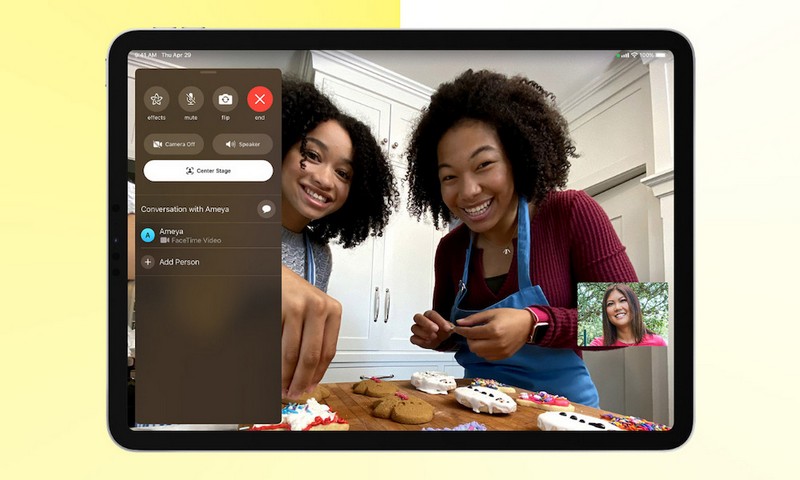 Tính năng Center Stage trên iPad Pro M2 11 inch cho khung hình tuyệt vời khi Facetime hoặc video call
