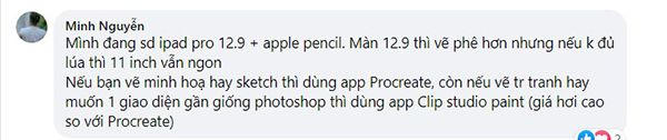 Người dùng review iPad vẽ đồ họa