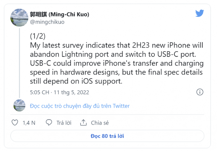 iPhone 14 dùng sạc gì? Cổng Lightning tiếp tục được sử dụng! 1 iPhone 14 dùng sạc gì?